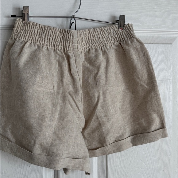 Reformation High Waist Linen Shorts in Tan Sz S.  Next - Picture 4 of 7